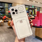 cute cartoon bear wallet phone case